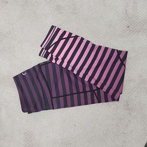 Zyia 8-10 ombre pink stripped light and tight leggings